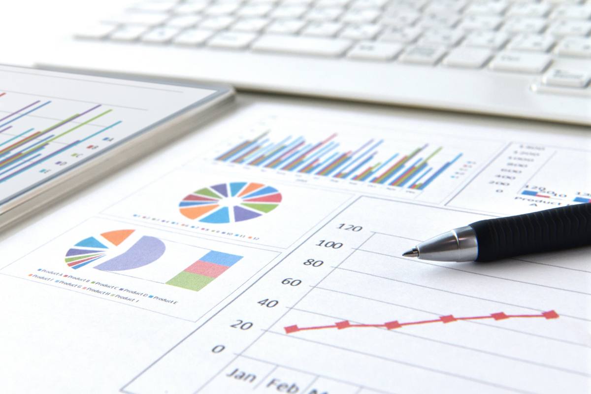 Business reports and charts