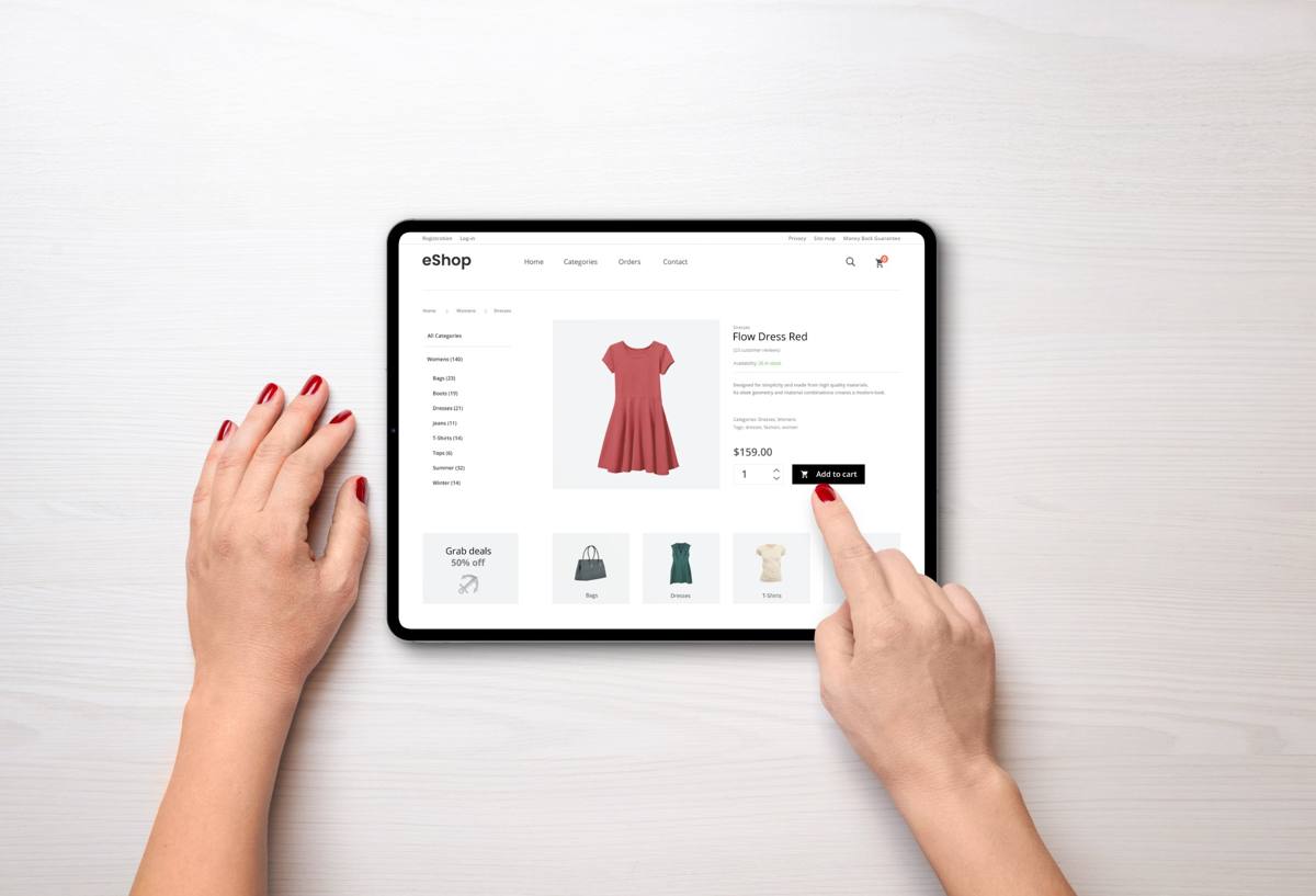 Online store on a tablet